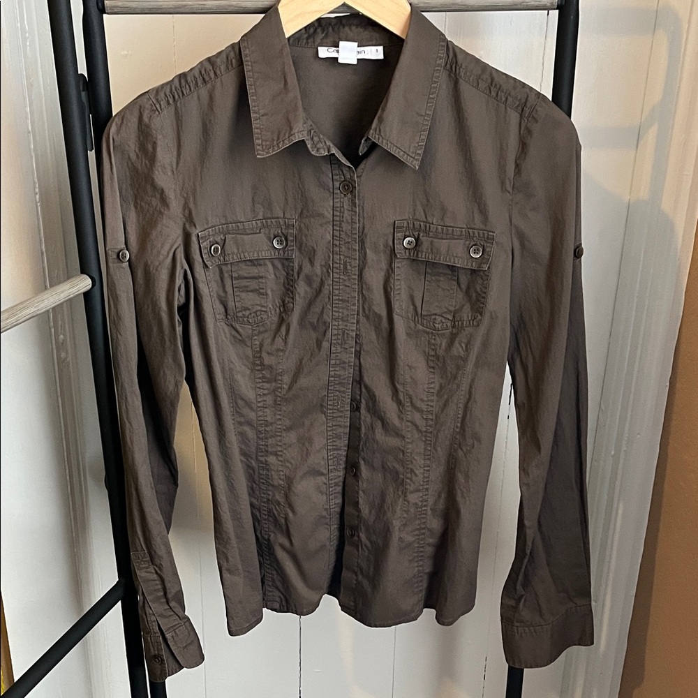 Calvin Klein Brown Casual Button-Down Shirt